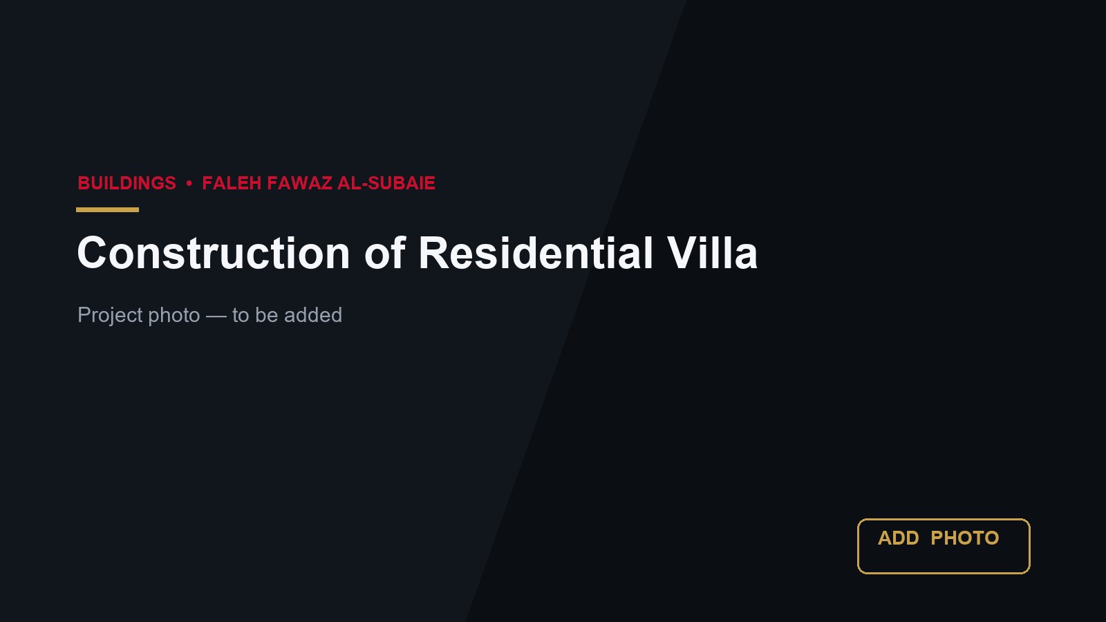Construction of Residential Villa